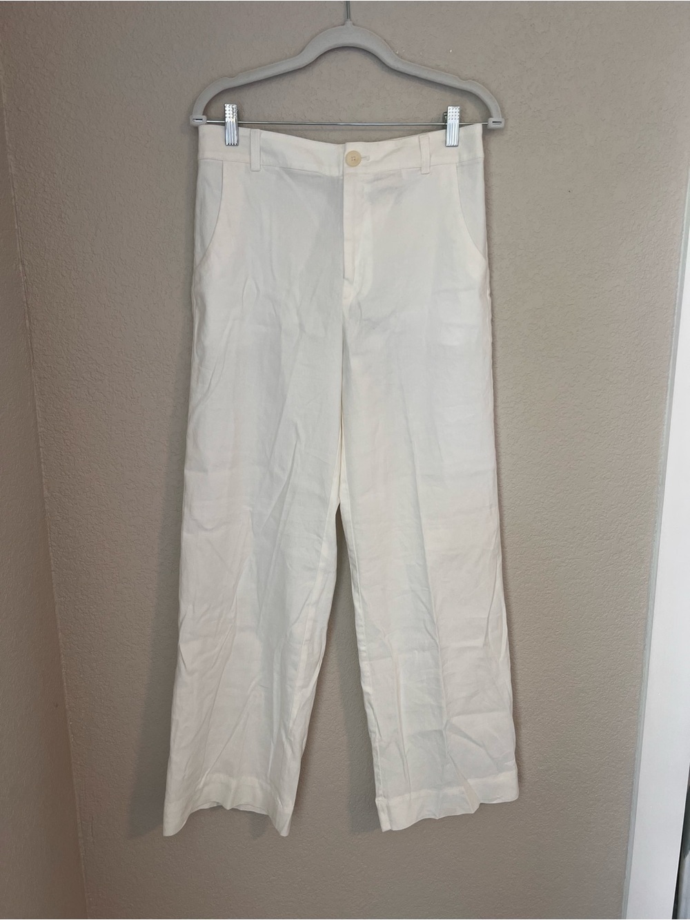 Tommy Bahama Cream Wide-Leg Chino Pants